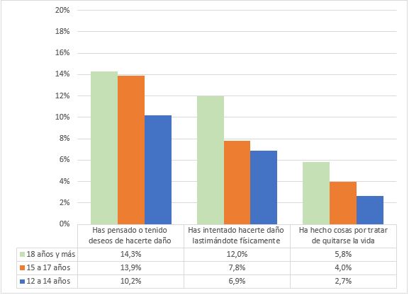 Gráfico 9 Conducta suicida en estudiantes de secundaria y media